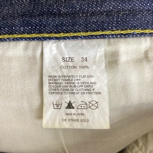 The Strike Gold Jeans Japanese Selvedge Denim Straight Leg Size 34 X 35 - Picture 15 of 15